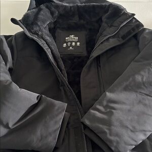 Hollister Men's Dark Gray Puffer Jacket